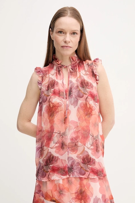 Halenka Marc Aurel dámská, červená barva, vzorovaná, 6291-1000-24784