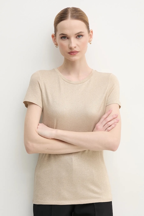 Marc Aurel tricou femei, culoarea bej, 7632-7000-73813