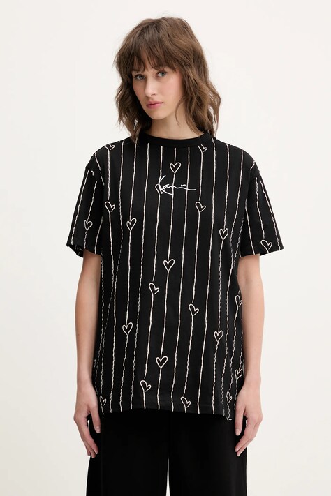 Karl Kani t-shirt bawełniany damski kolor czarny 61300126