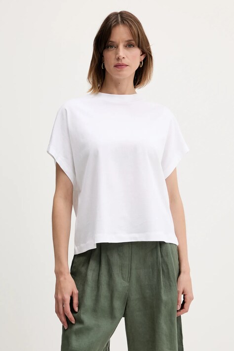 Bavlněné tričko United Colors of Benetton dámské, bílá barva, 3096D1071