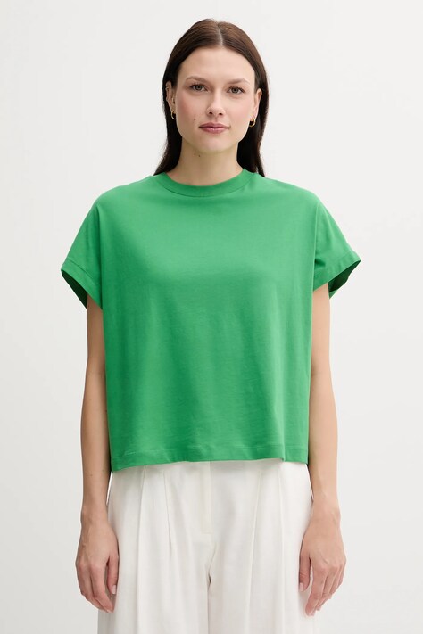 Памучна тениска United Colors of Benetton дамска в зелено 3096D1071