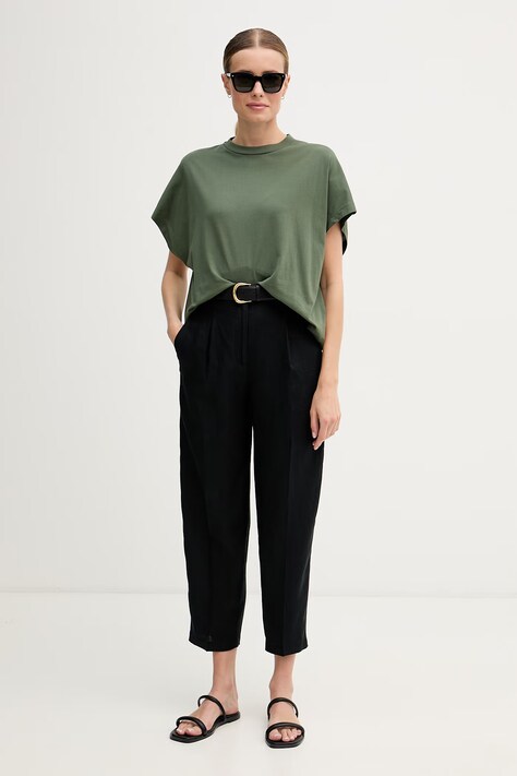 United Colors of Benetton tricou pentru femei din bumbac verde 3096D1071