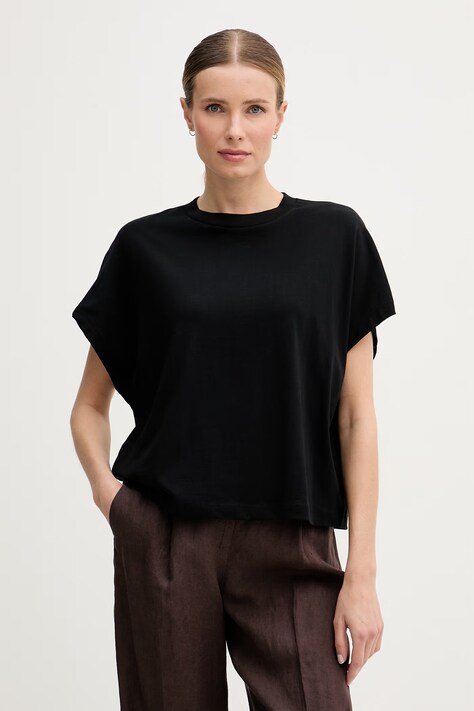 United Colors of Benetton t-shirt női pamut fekete 3096D1071