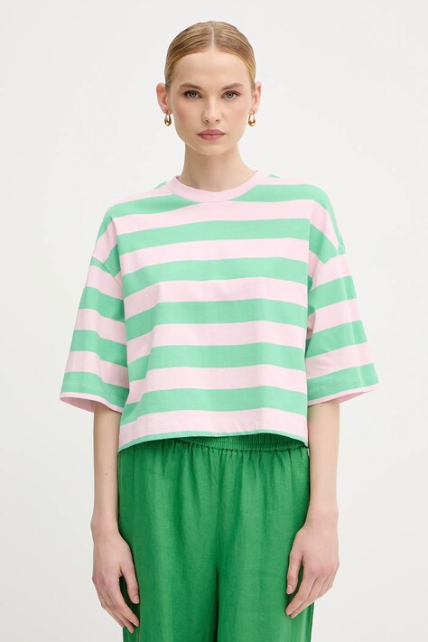 Βαμβακερό μπλουζάκι United Colors of Benetton χρώμα: πράσινο, 32JPD10A5