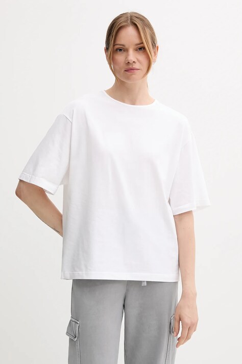 United Colors Of Benetton T-Shirt M/L 3Z12D1063, Bianco Latte 074