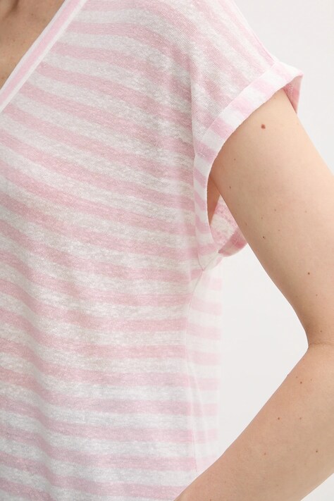 Футболка з домішкою льону United Colors of Benetton — SS25-TSD286, рожевий — фото 5