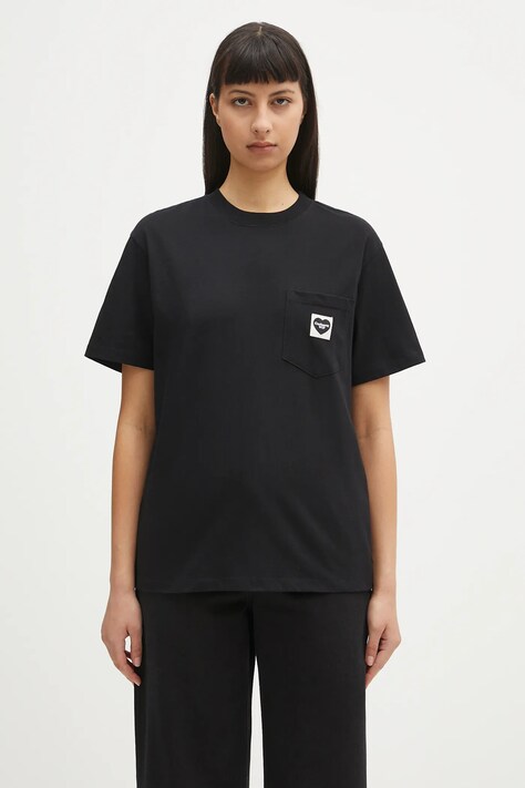 Бавовняна футболка Carhartt WIP S/S Pocket Heart T-Shirt колір чорний I032180