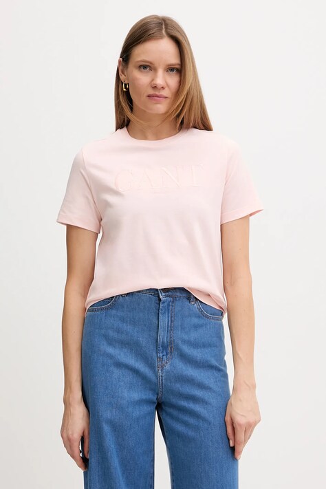 Gant t-shirt bawełniany damski kolor różowy 4200502