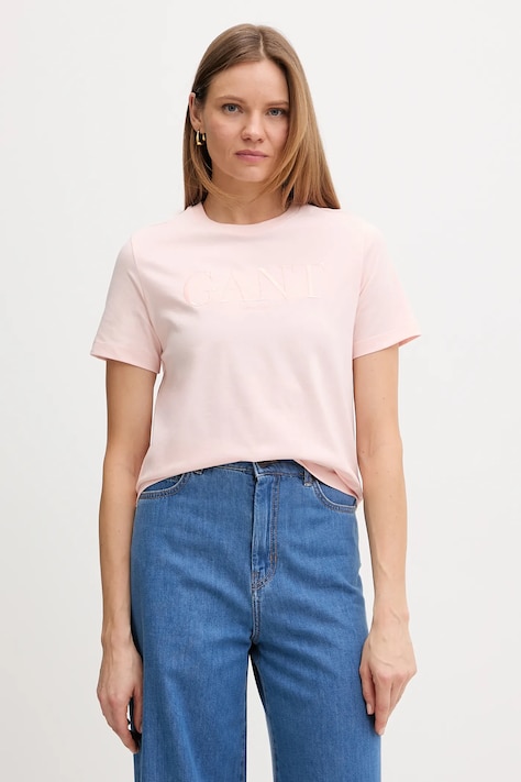 Gant t-shirt bawełniany damski kolor różowy 4200502