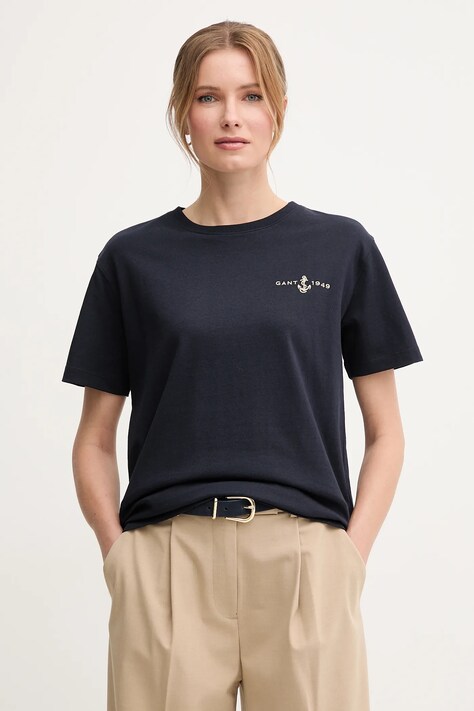 Gant tricou din bumbac femei, culoarea bleumarin, 4200573