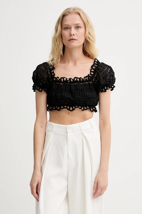 Блузка Ermanno Scervino колір чорний візерунок D464L607RXT