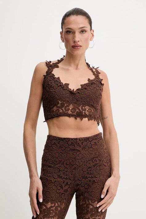 Top Ermanno Scervino dámský, hnědá barva, D464L601HGJ