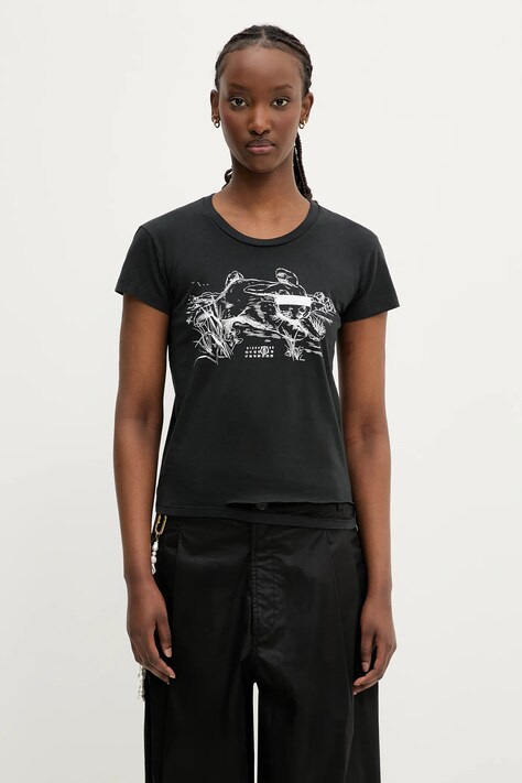 Бавовняна футболка MM6 Maison Margiela колір чорний S62GD0199