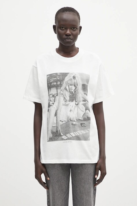 Памучна тениска Anine Bing Lili Tee Ab X Dk X Brigitte Bardot дамска в бяло A.08.10565
