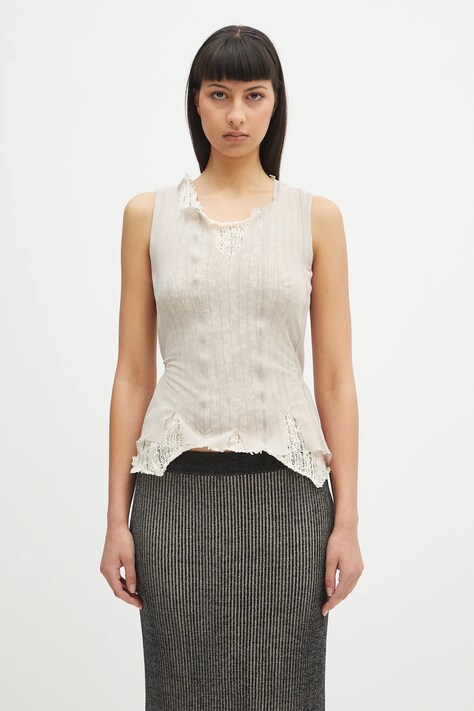 Our Legacy top Ragged Vest beige color smooth W2256RT
