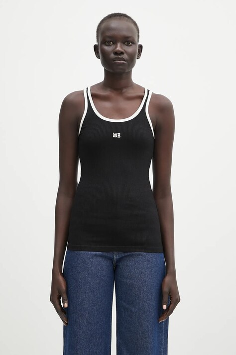 Wales Bonner top Sonic Vest fekete, WS25JE38.JE02.999