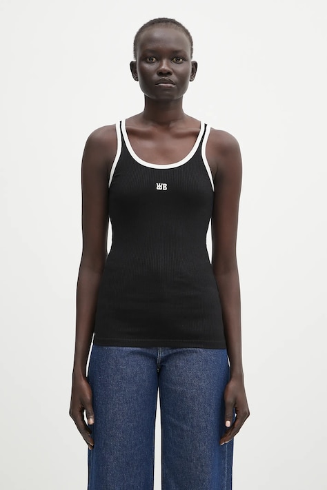 Wales Bonner top Sonic Vest fekete, WS25JE38.JE02.999