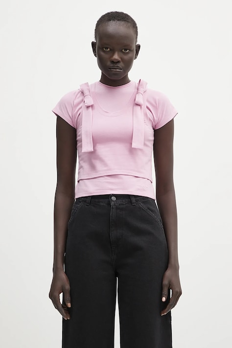 AMBUSH t-shirt Layered Ribbon Baby T-Shirt violet color 12115401
