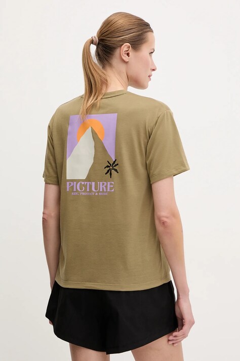 Picture t-shirt Timont damski kolor zielony WTS0587