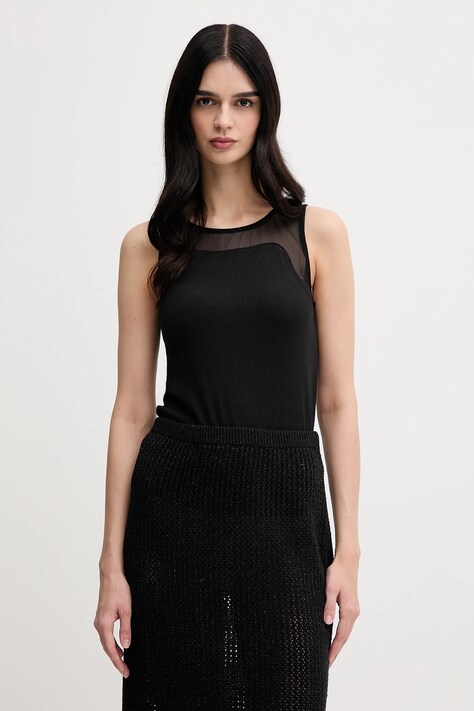 Sisley top culoarea negru, 3Y61LH00Z