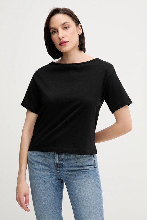 Бавовняна футболка Sisley колір чорний 36W9L400N