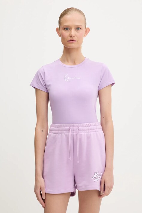 Karl Kani t-shirt bawełniany damski kolor fioletowy PD00005461