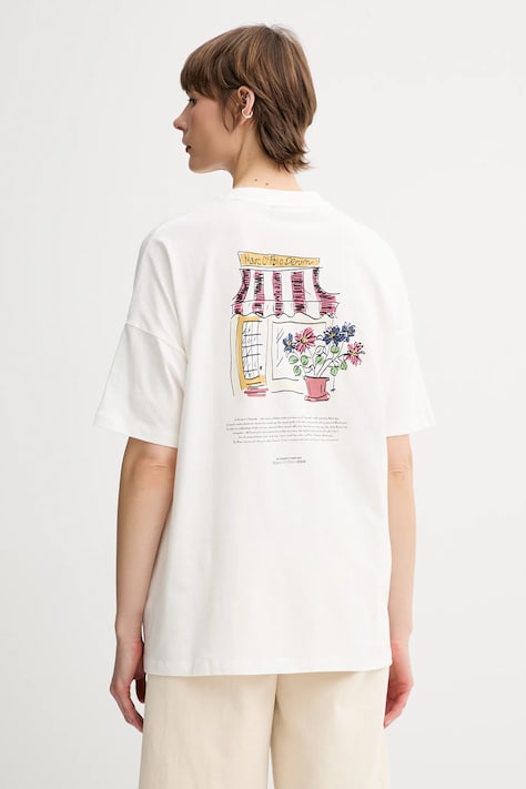 Pamučna majica Marc O'Polo za žene, boja: bijela, 5000006476