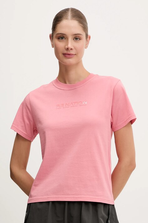 P.E Nation t-shirt bawełniany Rewind damski kolor różowy 252T175
