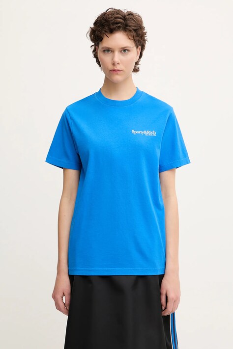 Βαμβακερό μπλουζάκι Sporty & Rich Health Is Wealth χρώμα: μπλε, TO043622300BL67