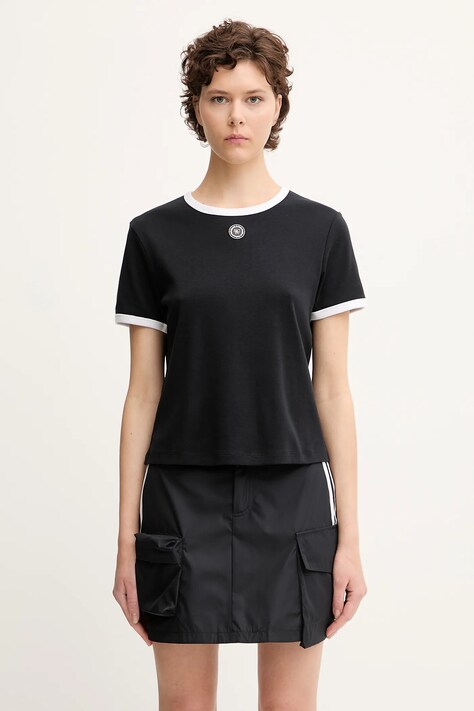 Sporty & Rich tricou din bumbac Srhwc Ringer culoarea negru, TO081622305BA01
