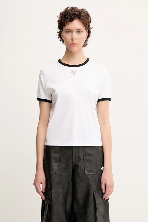 Sporty & Rich tricou din bumbac Srhwc Ringer culoarea alb, TO081622305WH01