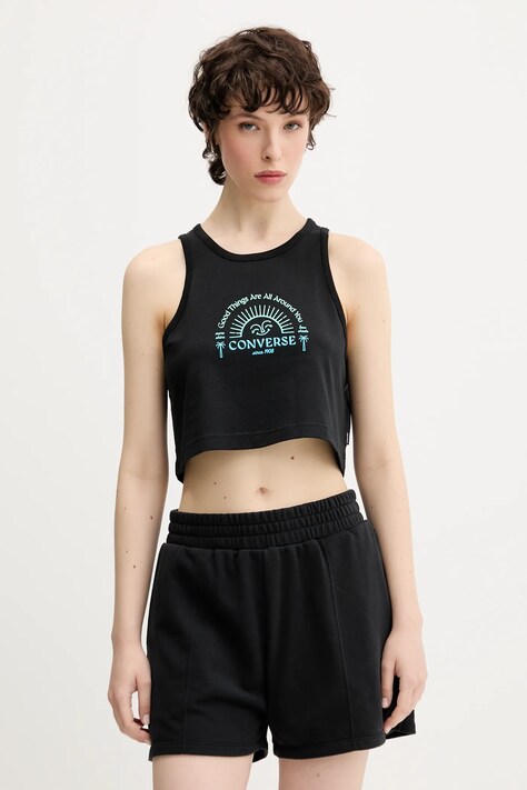 Converse top bawełniany kolor czarny 10027755-A01