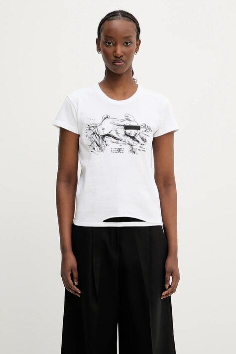 MM6 Maison Margiela tricou din bumbac culoarea alb, S62GD0199