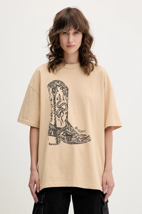 The Ragged Priest tricou din bumbac culoarea bej, RPSS251073JS
