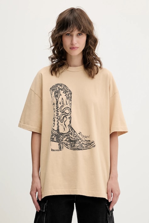 The Ragged Priest t-shirt bawełniany damski kolor beżowy RPSS251073JS