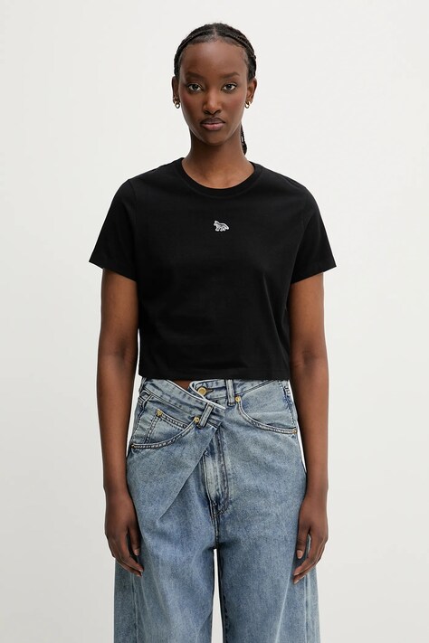 Maison Kitsuné t-shirt bawełniany Baby Fox Patch Baby damski kolor czarny MW00105KJ0008
