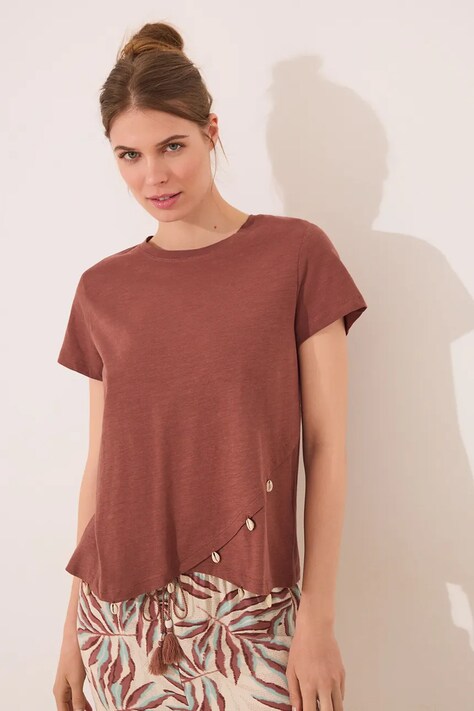 women'secret tricou din bumbac culoarea maro, 3279709