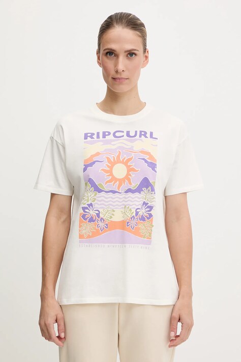 Rip Curl tricou din bumbac culoarea alb, 0I1WTE