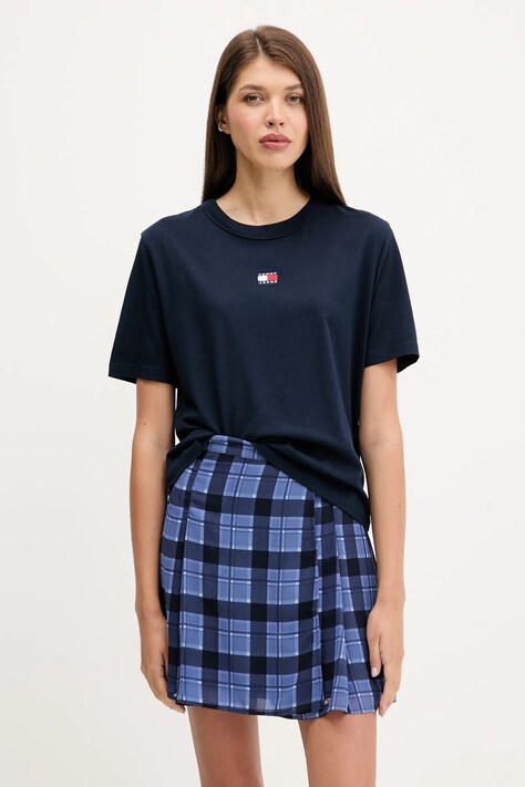 Βαμβακερό μπλουζάκι Tommy Jeans χρώμα: ναυτικό μπλε, DW0DW22202