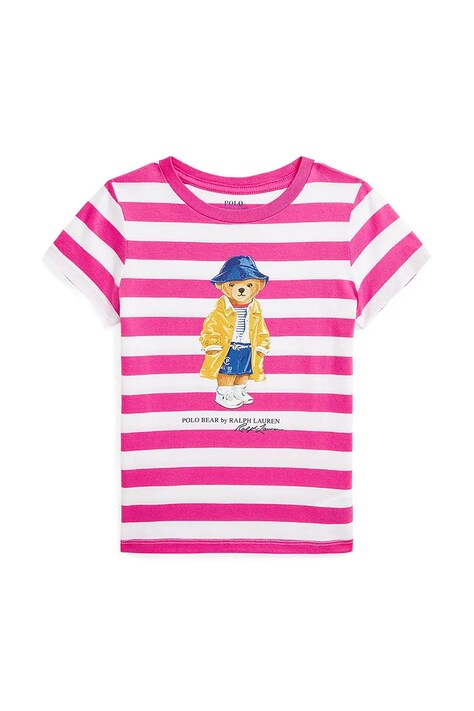 Polo Ralph Lauren tricou de bumbac pentru copii culoarea roz, 312957378001