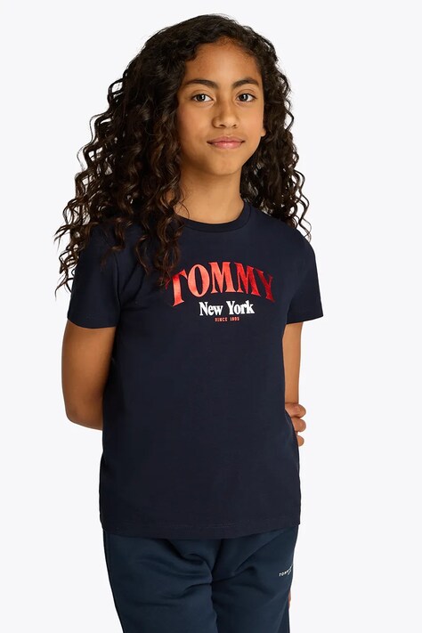 Παιδικό βαμβακερό μπλουζάκι Tommy Hilfiger χρώμα: ναυτικό μπλε, KG0KG08296