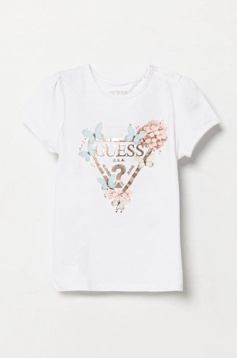 Guess t-shirt niemowlęcy kolor biały A5RI03 K6YW4