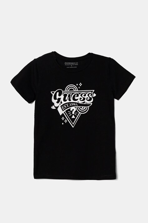 Guess tricou de bumbac pentru copii culoarea negru, J5RI02 K6YW4