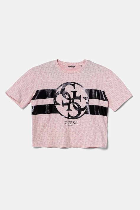 Guess t-shirt dziecięcy kolor różowy J5RI04 K6YW4