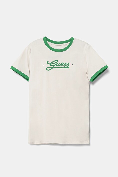 Guess tricou copii culoarea bej, J5RI11 K6YW4