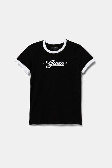 Guess tricou copii culoarea negru, J5RI11 K6YW4