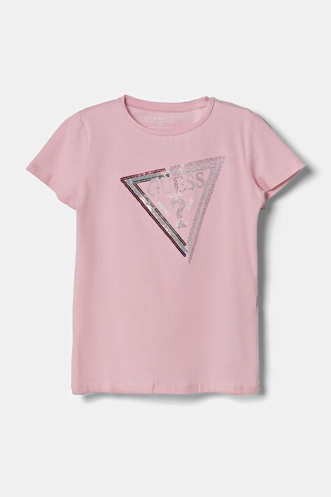 Guess tricou copii culoarea roz, J5RI12 K6YW4