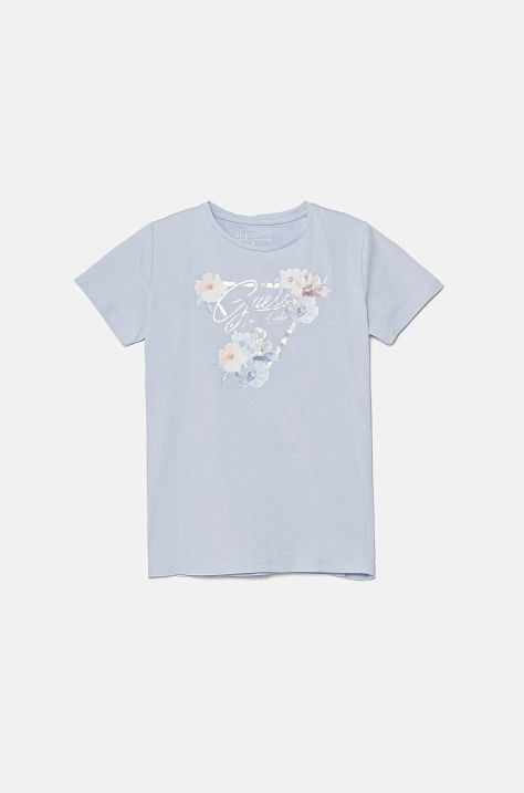 Guess maglietta per bambini colore blu J5RI22 K6YW4