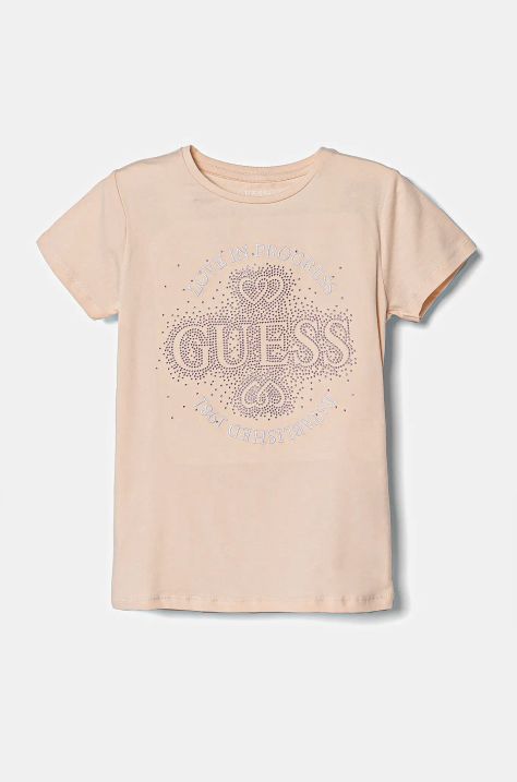 Παιδικό μπλουζάκι Guess χρώμα: ροζ, J5RI36 K6YW4