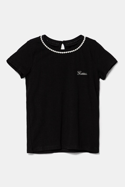 Παιδικό μπλουζάκι Guess χρώμα: μαύρο, J5RI39 K6YW4